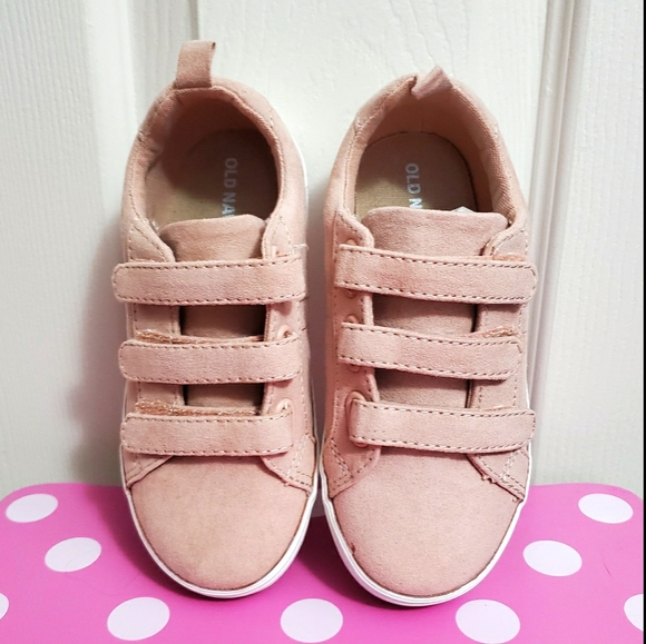 NWOT Old Navy Pink Suede Velcro Sneakers - Picture 6 of 7